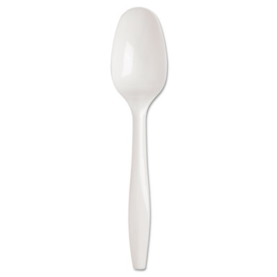 SmartStock Plastic Cutlery Refill, 5.5in, T-spoon, White, 40/Pack, 24 Packs/Case