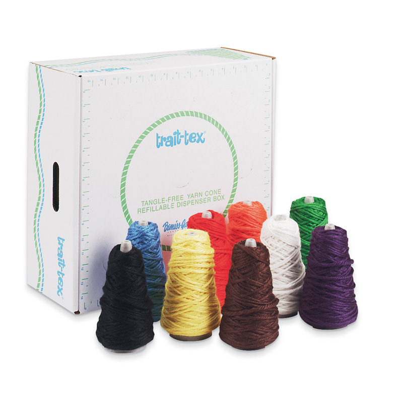 4-Ply Jumbo Roving Yarn Dispensers, Bright Colors, 8 oz., 9 Cones