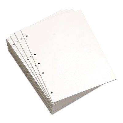 Custom Cut-Sheet Copy Paper, 20 lb, 8 1/2 x 11, White, 5-Hole Left, 1 RM