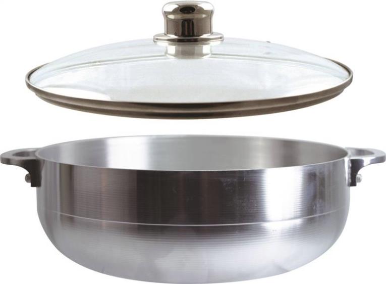 Dura Kleen 97262#7 Stock Pot With Lid, 4.75 qt Capacity, 11 in L x 22 in W x 13 in H, Aluminum
