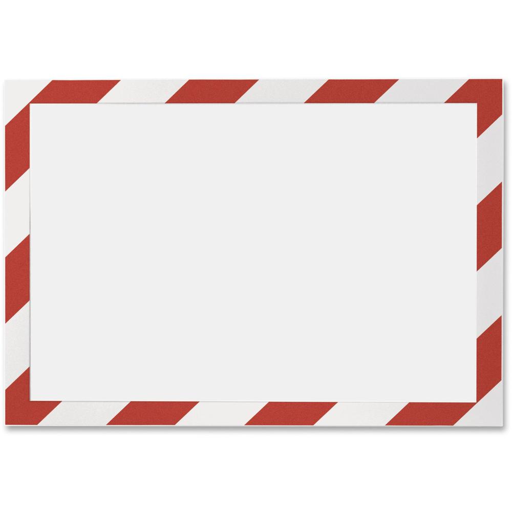 DURABLE DURAFRAME SECURITY Self-Adhesive Magnetic Letter Sign Holder - Holds Letter-Size 8-1/2" x 11" , Red/White, 2 P
