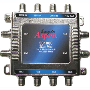 EAGLE ASPEN 501080 3-In x 8-Out Multiswitch with Optional Power Supply Port