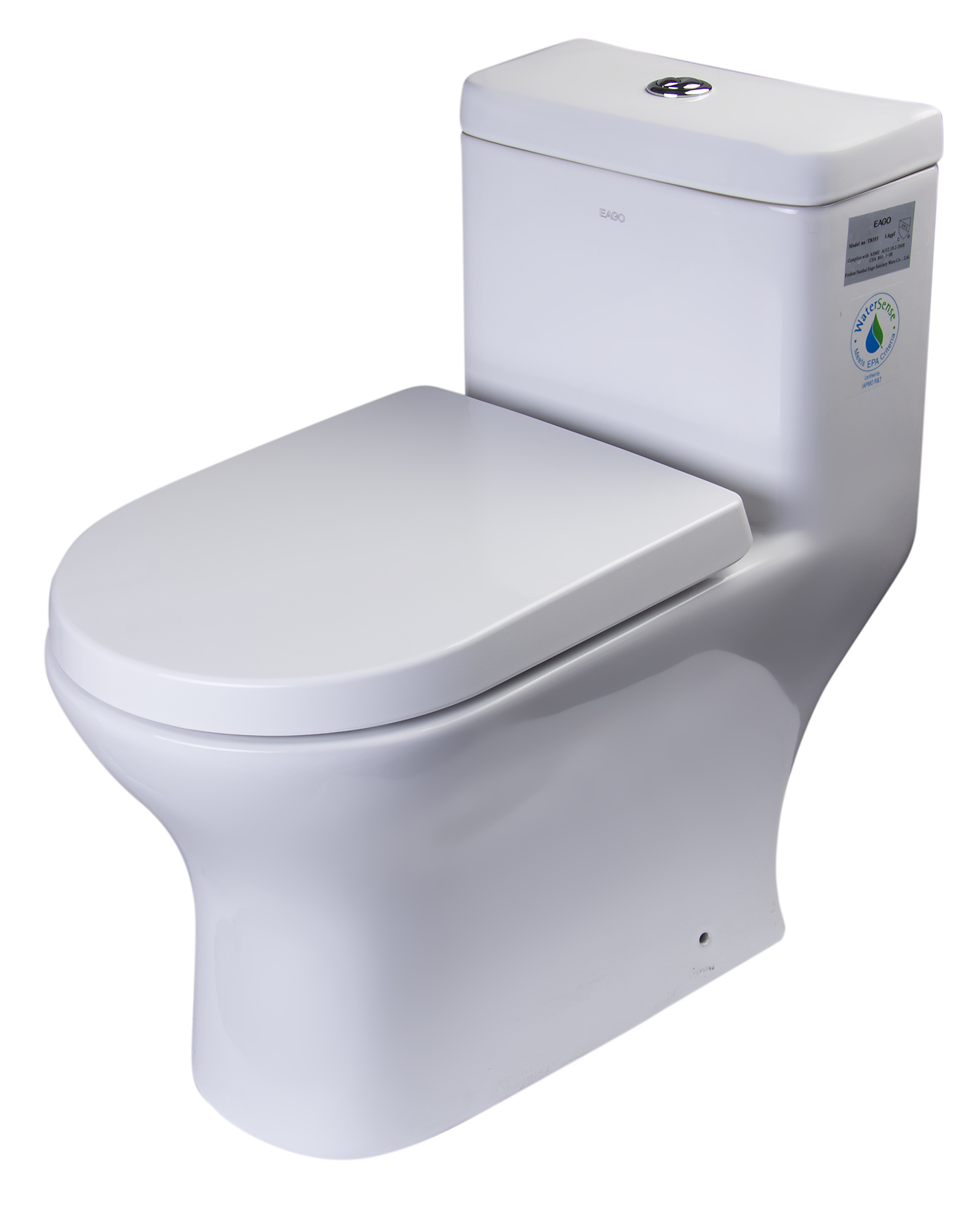 Eago TB353 Dual Flush One Piece Eco-Friendly High Efficiency Low Flush Ceramic Toilet