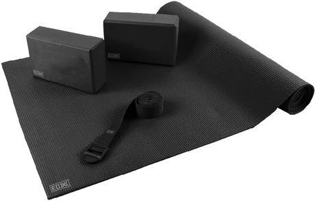Edx EDXY4PKBLK Black 4 Piece Essential Yoga Kit
