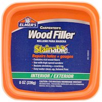 ELMER'S Carpenter's Stainable Wood Filler, 8 oz Tub, 12 - 24 hr