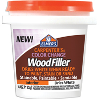 ELMER'S Carpenter's Color Changing Wood Filler, 4 oz, White, 24 hr