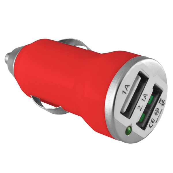 2-Port Car Charger Red