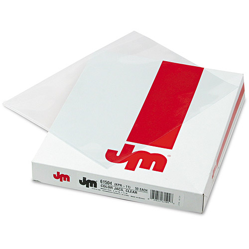 Color Jacs Transparent File Jackets, Letter, Poly, Clear, 50/Box