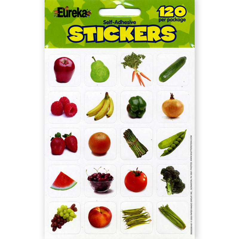 Fruits & Vegetables Theme Stickers, Pack of 120