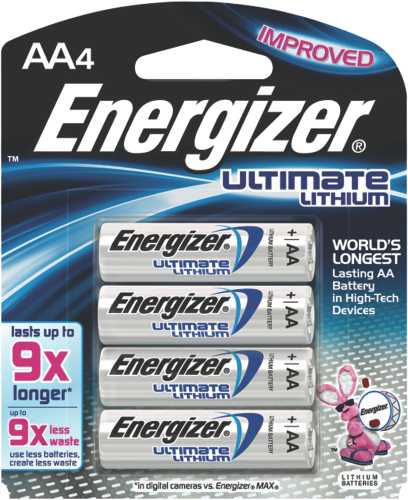 ENERGIZER ULTIMATE BATTERY AA LITHIUM, 4 PACK