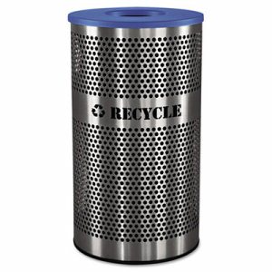 Stainless Steel Recycle Receptacle, 33gal, Stainless Steel