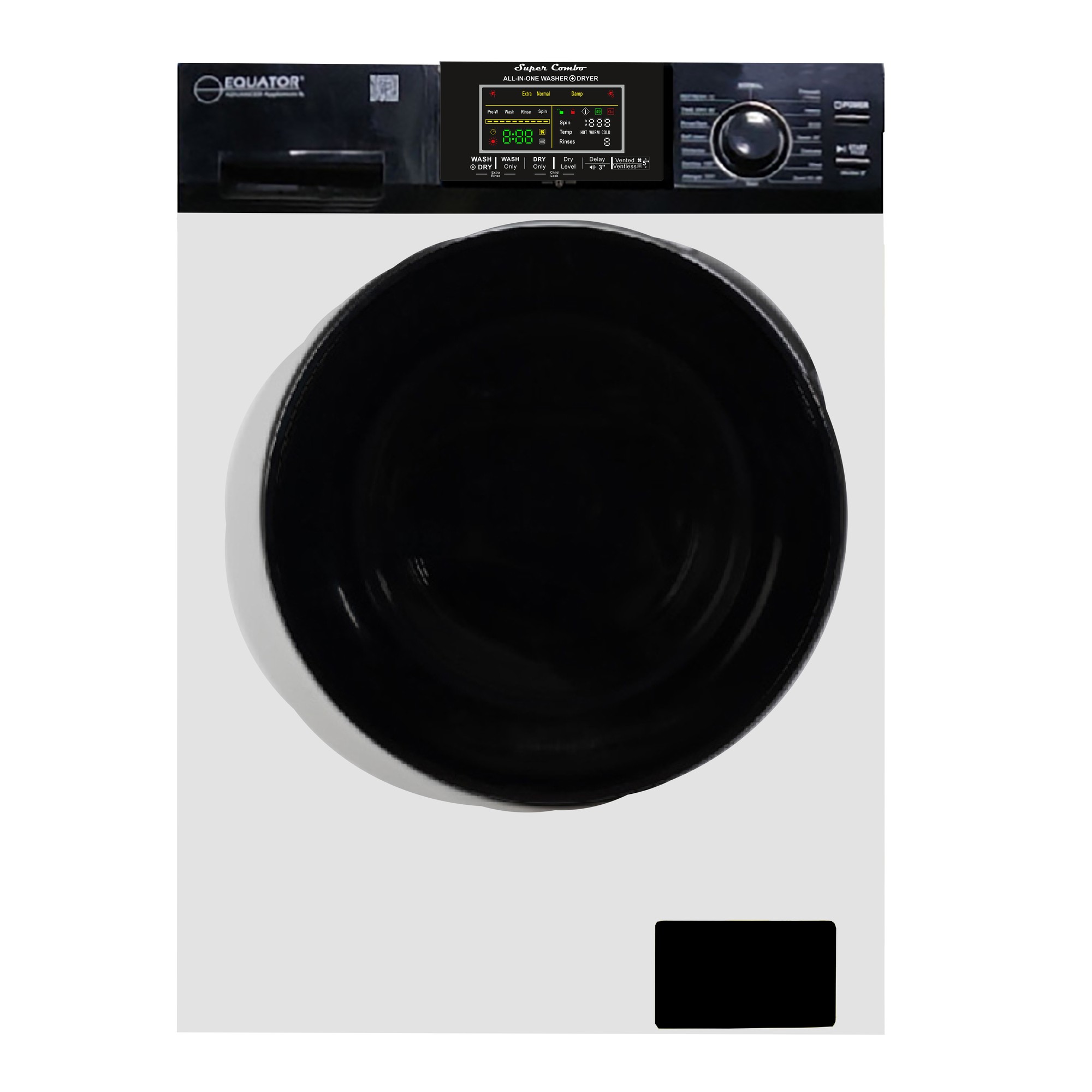 Equator Digital Compact 110V Vented/Ventless 18 lbs Combo Washer Dryer 1400 RPM (White/Black)