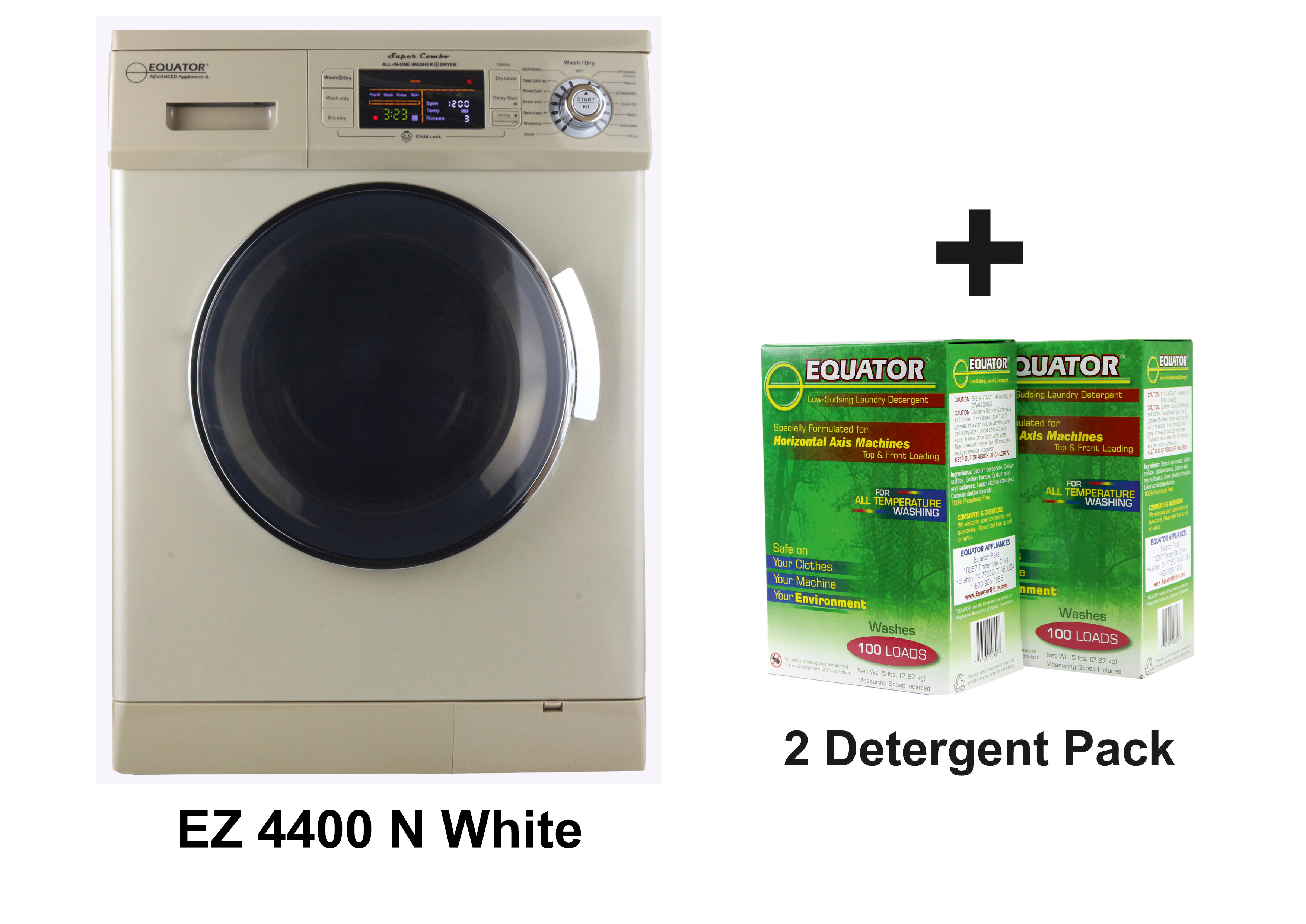Equator Ver 2 Pro 24"Combo Washer Dryer Vented/Ventless + 2 Boxes Detergent Ch.Gold