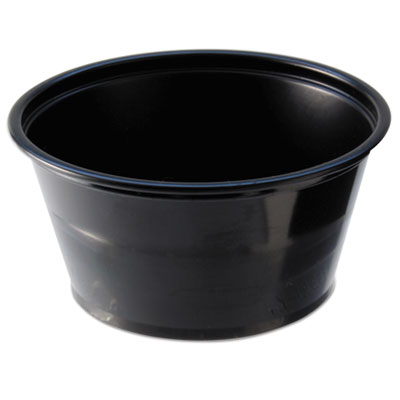 Portion Cups, 2oz, Black, 250/Sleeve, 10 Sleeves/Carton