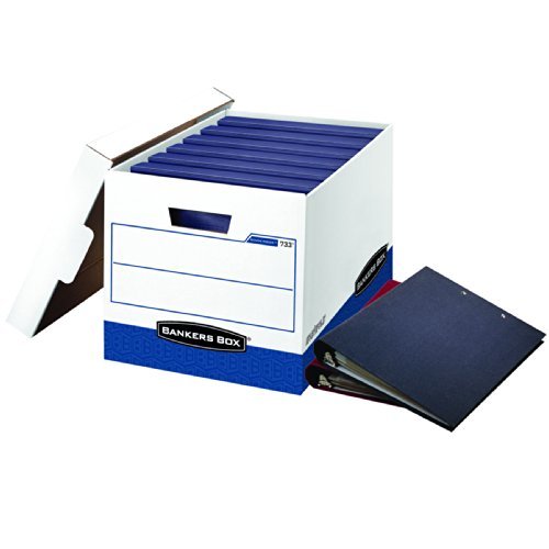 BINDERBOX Storage Box, Locking Lid, 12 1/4 x 18 1/2 x 12, White/Blue, 12/Carton