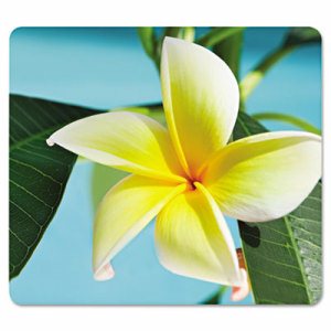 Recycled Mouse Pad, Nonskid Base, 7 1/2 x 9, Yellow Flowers