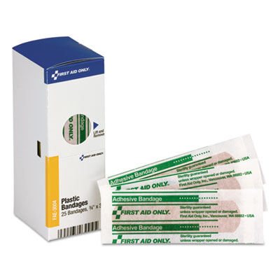 SmartCompliance Plastic Bandages, 3/4" x 3", 25/Box