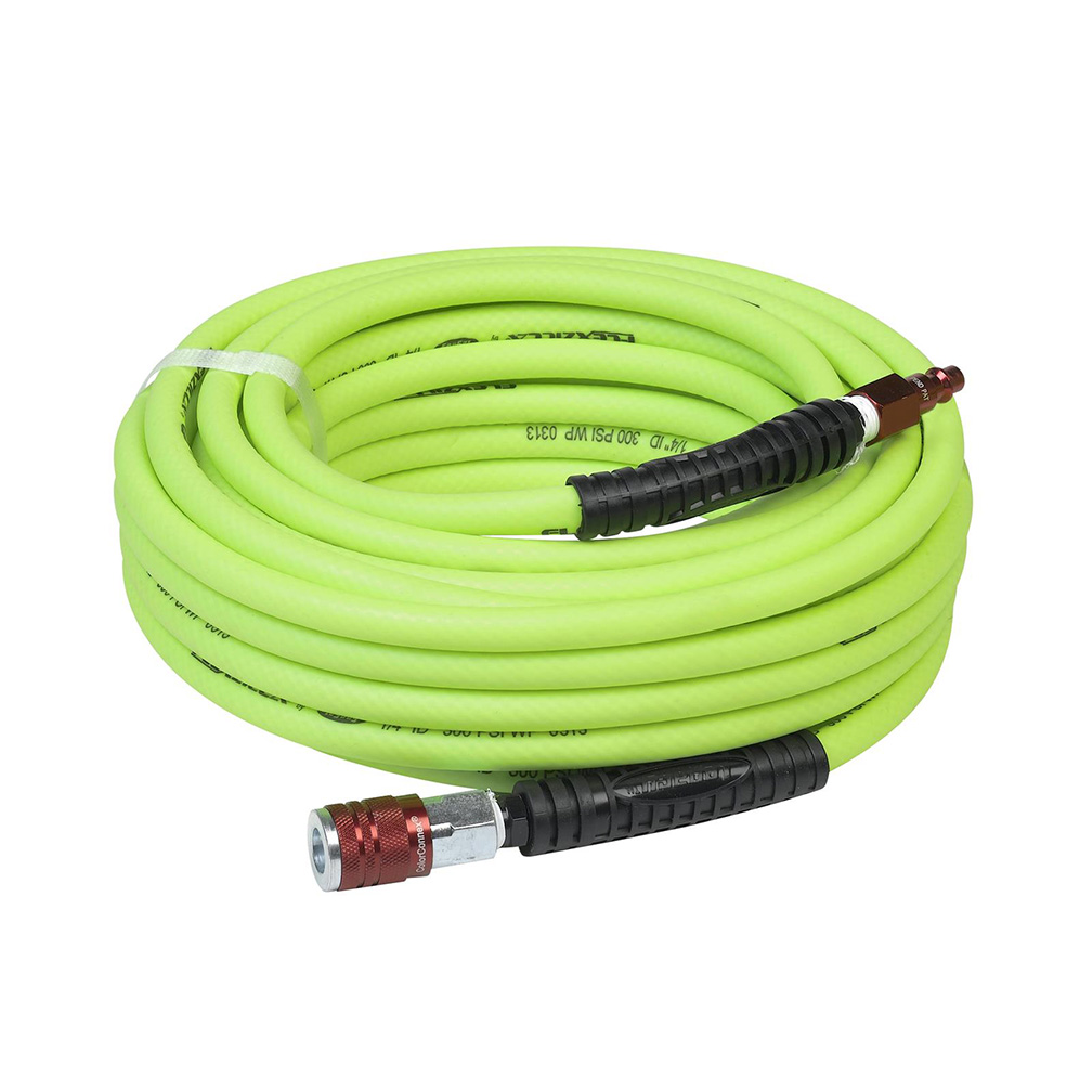 Flexzilla Air Hose 1/4in x 50ft w/ ColorConnex Coupler  Plug Type D Red