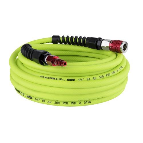 Flexzilla Pro Air Hose 1/4in x 50ft w/ ColorConnex Coupler  Plug Type D Red