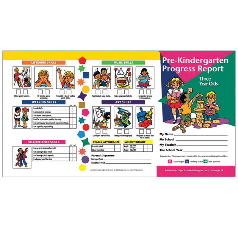 Pre-Kindergarten Progress Report (3 year olds), Pack of 10
