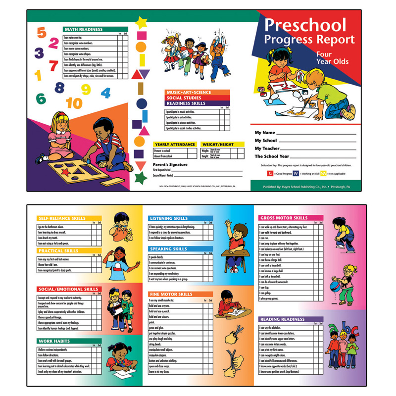 Preschool Progress Report Cards, 10 Per Pack (Ages 4)