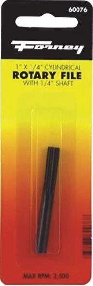 Forney Industries 60076 Rotary File, 1/2 in Dia x 1 in L, 1/4 in Shank, Tempered Steel