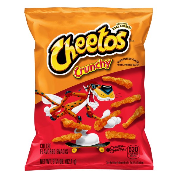 Crunchy Cheese Flavored Snacks, 3.25 oz Bag, 28/Carton
