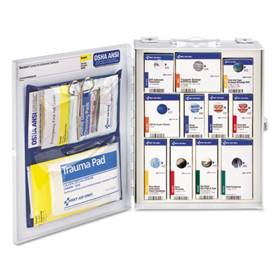 First Aid Only Medium SC Food Service Cabinet - 94 x Piece(s) For 25 x Individual(s) - Metal, Steel Case - 1 Kit - White