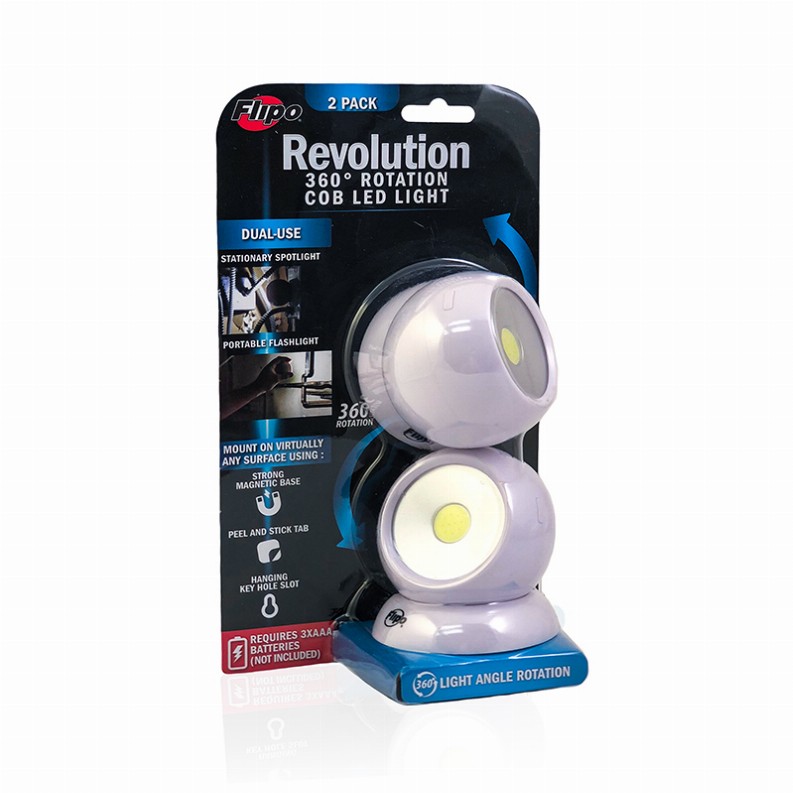Revolution - 360 Degree Rotation COB LED Light 2 Pack