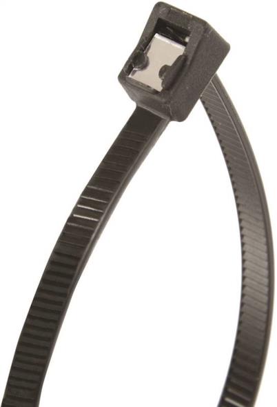 Cutting Edge 45-311UVBSC Double Lock Self Cutting Cable Tie, 3 in, Nylon, UV Black, 11 in L