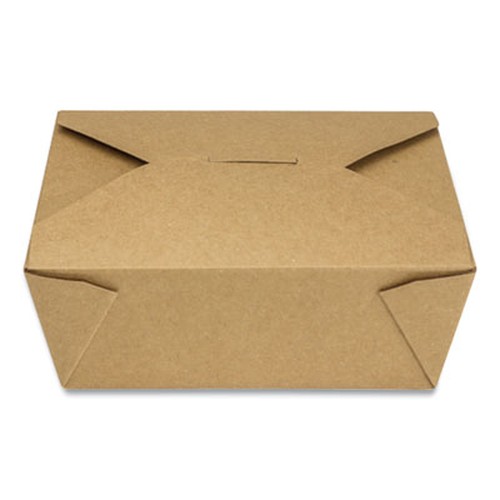 Reclosable Kraft Take-Out Box, 48 oz, Paper, 300/Carton