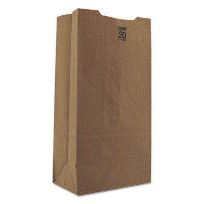 #20 Paper Grocery Bag, 50lb Kraft, Heavy-Duty 8 1/4 x 5 5/16 x 16 1/8, 500 bags