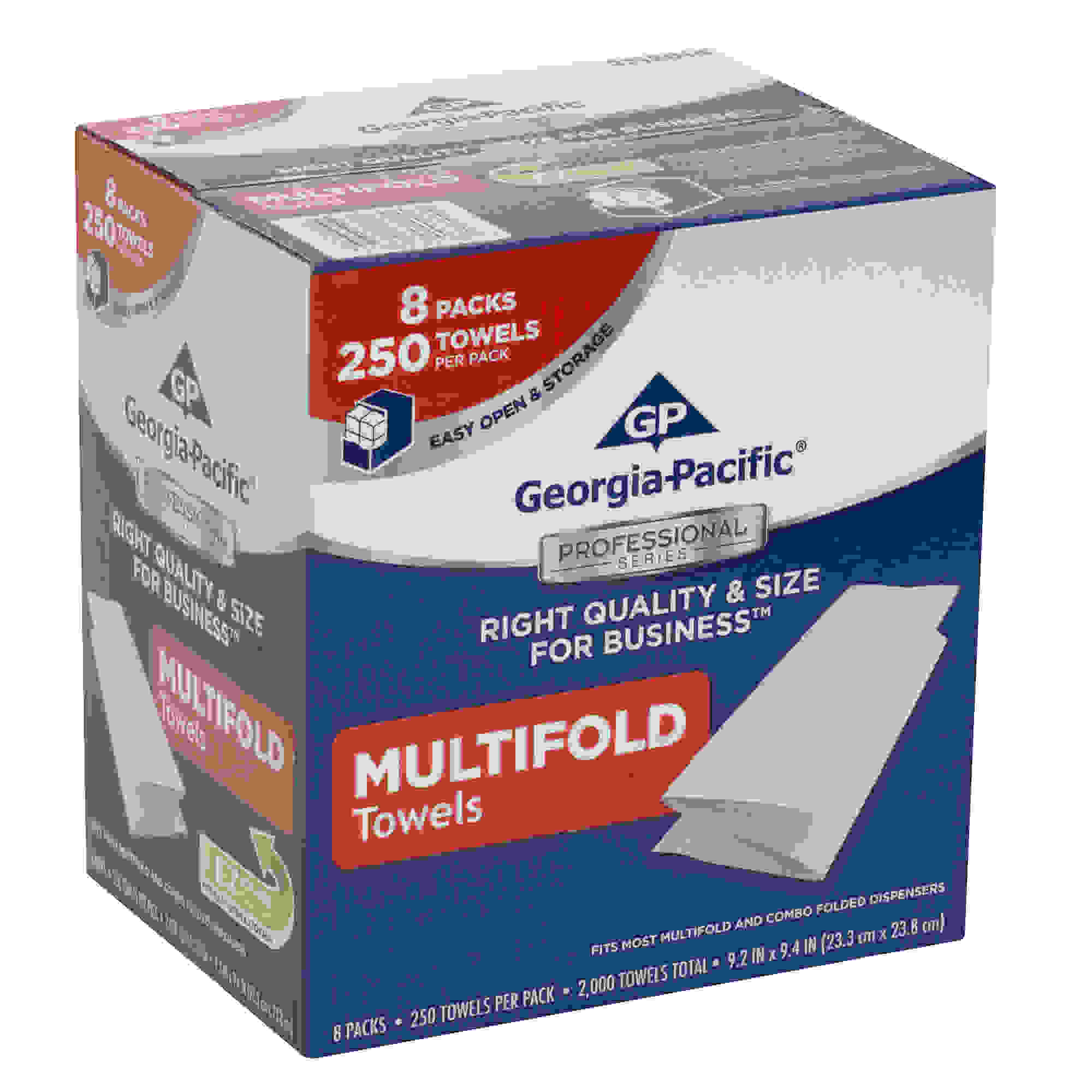 PROFESSIONAL SERIES� 1-PLY M-FOLD PAPER TOWELS, WHITE, CONVENIENCE PACK, 8 PACKS PER CASE