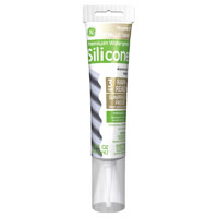 GE Silicone II Flexible Silicone Sealant, 2.8 oz, Tube, Metallic Gray, Solid