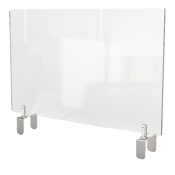 Clear Partition Extender with Attached Clamp, 36 x 3.88 x 30, Thermoplastic Sheeting