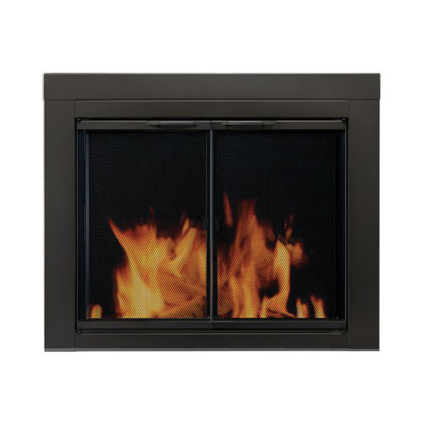 Pleasant Hearth Alpine Small Black Cabinet-Style Glass Doors - AN-1010