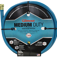 Gilmour 15 Medium Duty Reinforced Garden Hose With Full-Flo Brass Couplings, 5/8 in ID, 50 ft L