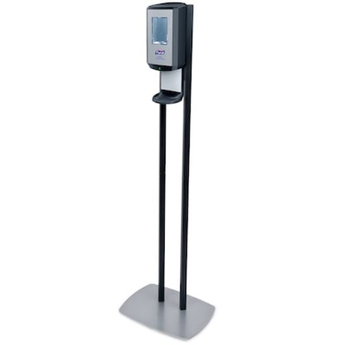 CS6 Hand Sanitizer Floor Stand with Dispenser, 1,200 mL, 13.5 x 5 x 28.5, Graphite/Silver