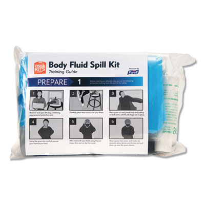 Body Fluid Spill Kit, Refill, 8.5" x 11.3" x 4.5", 2 Refills/Case