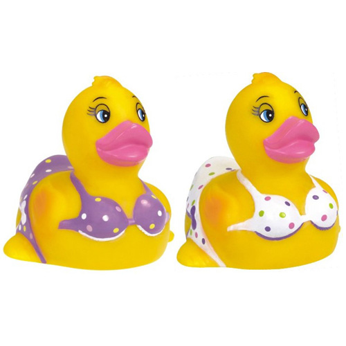 Rubber Duck, Bikini Duck, Yelow/White-Yellow Purple