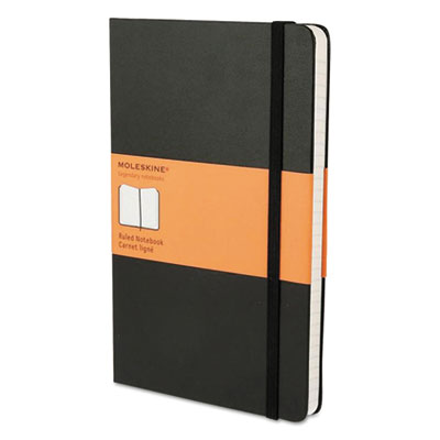 Hard Cover Notebook, Ruled, 8 1/4 x 5, Black Cover, 192 Sheets