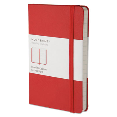 Hard Cover Notebook, Ruled, 5 1/2 x 3 1/2, Red Cover, 192 Sheets