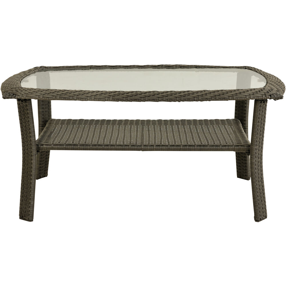 Newport Woven Coffee Table with Glass Top