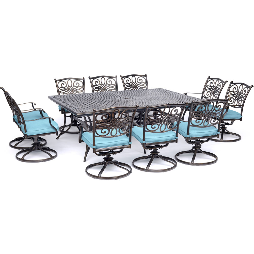 Traditions11pc: 10 Swivel Rockers, 60x84" Cast Table