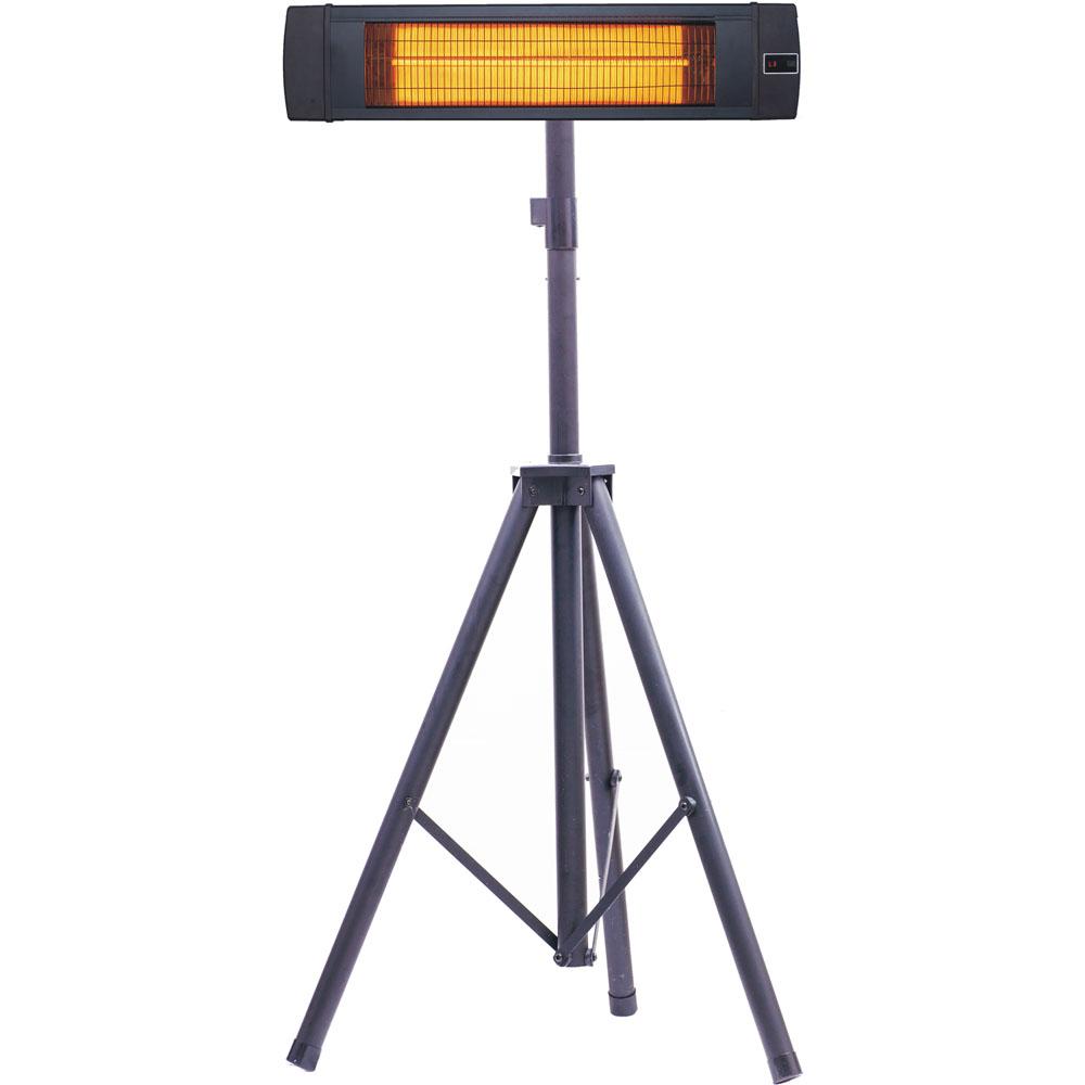34.6" Electric Carbon Lamp w/Three Heat Levels, Remote and Tripod Stand