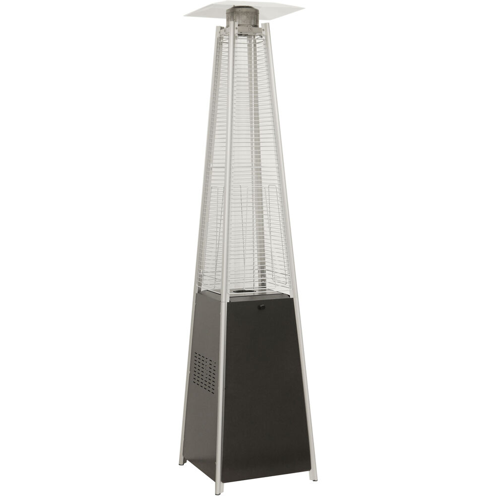 Pyramid Flame Glass patio heater, 7' tall, propane, 42,000 BTU with Cover