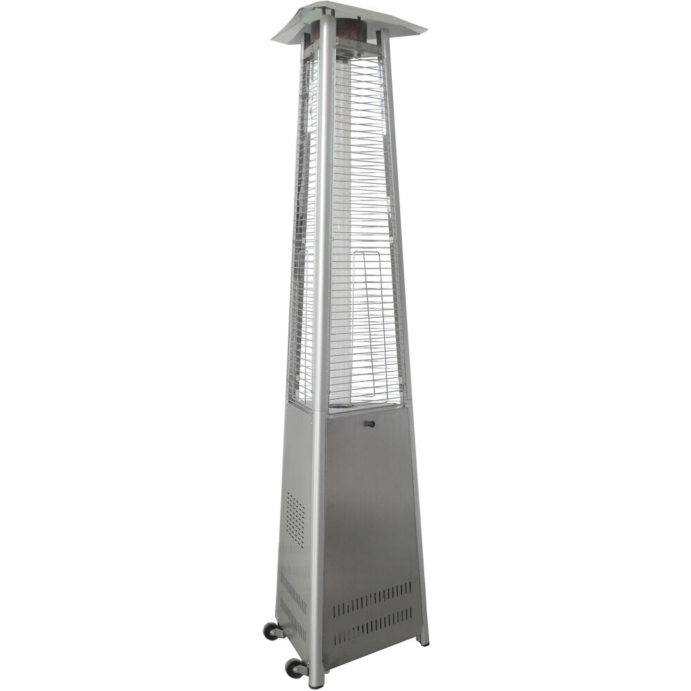 Triangle Flame Glass patio heater, 7' tall, propane, 42,000 BTU