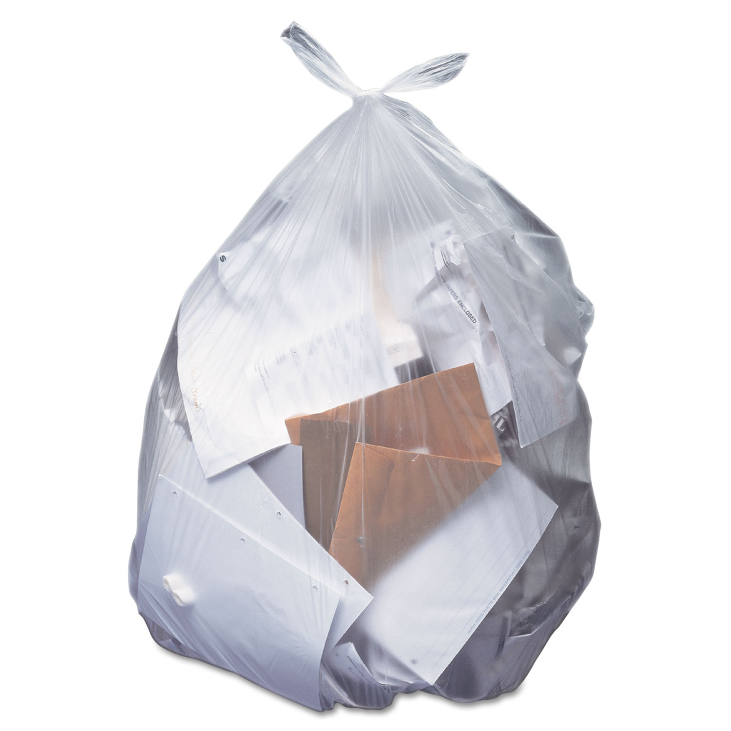 Low-Density Can Liners, 40-45 gal, 1.5 mil, 40 x 46, Clear, 100/Carton