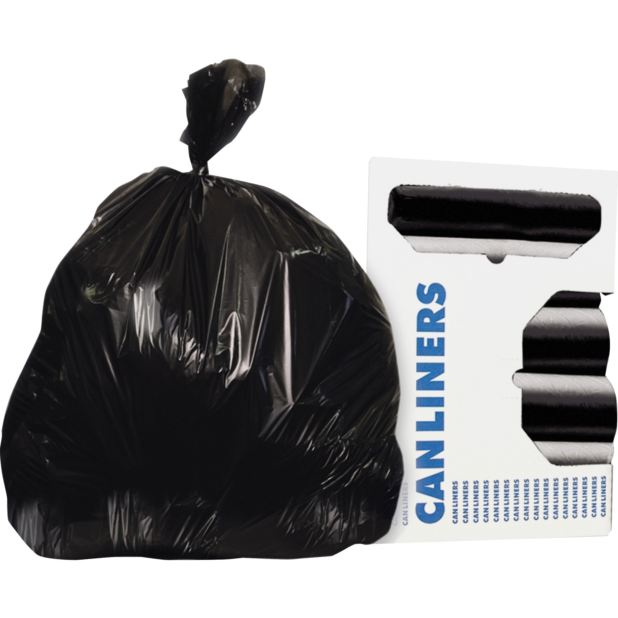Can Liners, 40 x 53, 1.3 mils, Black, 100/Carton