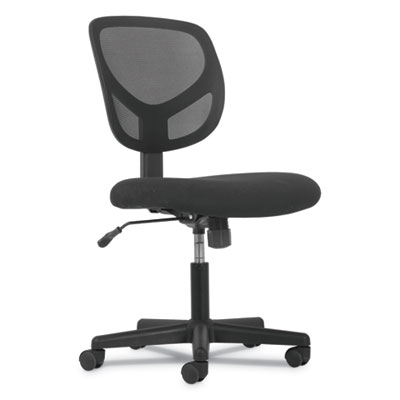1-Oh-One Mid-Back Task Chair, Black Mesh Back/Black Fabric Seat Seat